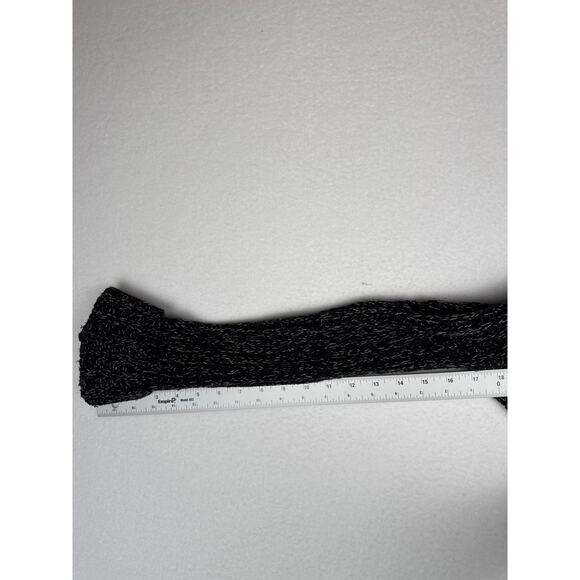 Free people black marled ballet twisted cableturtle neck cropped sweater size M - Picture 9 of 9